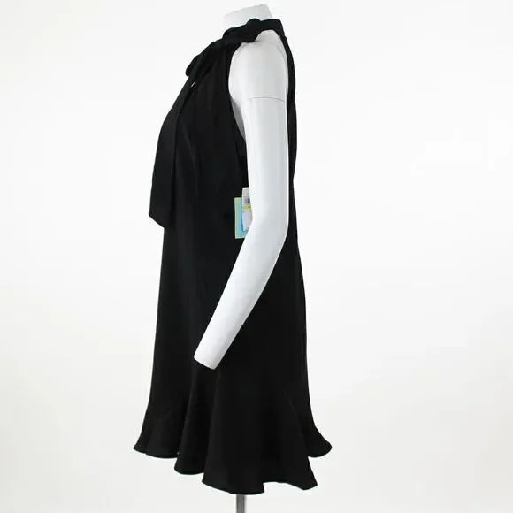 CeCe Tie Neck Sleeveless Dress in Rich Black - Picture 4 of 5